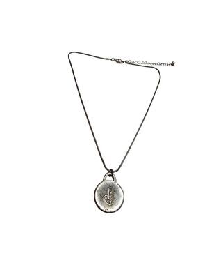 Silver Tone J Pendant Necklace